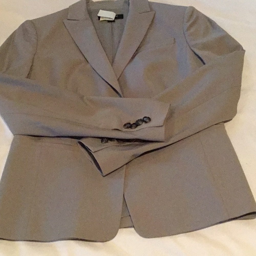Ann Taylor 0p light grey three season wool blazer